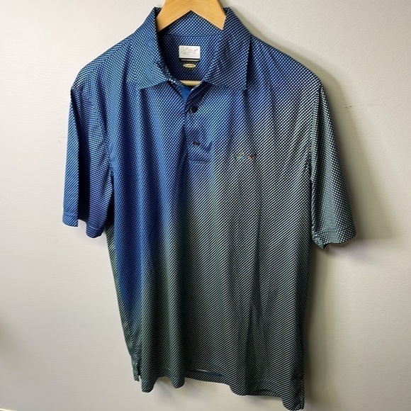 GREG norman blue/Green circle pattern golf shirt sz M - Picture 3 of 11